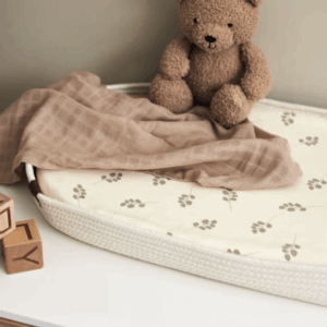 Housse matelas à langer 50x70 cm - Feuilles olive