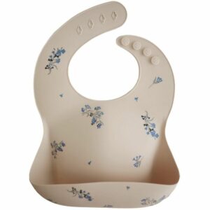 Bavoir à poche en silicone - Lilac flowers