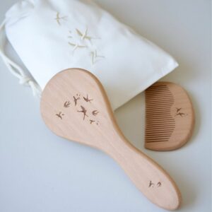 Ensemble brosse et peigne bébé - Hirondelles