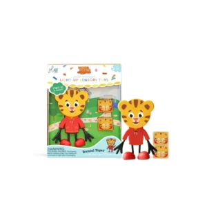 Personnage Daniel Tiger avec 2 cubes lumineux - Glo Pals