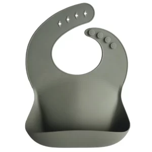 Bavoir à poche en silicone - Kaki