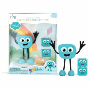 Personnage Blair bleu avec 2 cubes lumineux - Glo Pals