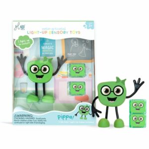 Personnage Pippa vert avec 2 cubes lumineux - Glo Pals
